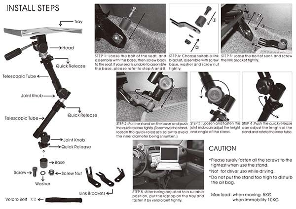Universele auto-laptophouder A-100T