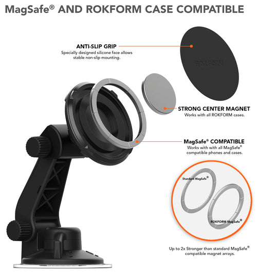 Rokform Magnetische voorruit met zuignap