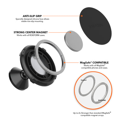 Rokform MagSafe Aluminum Swivel Dash Mount